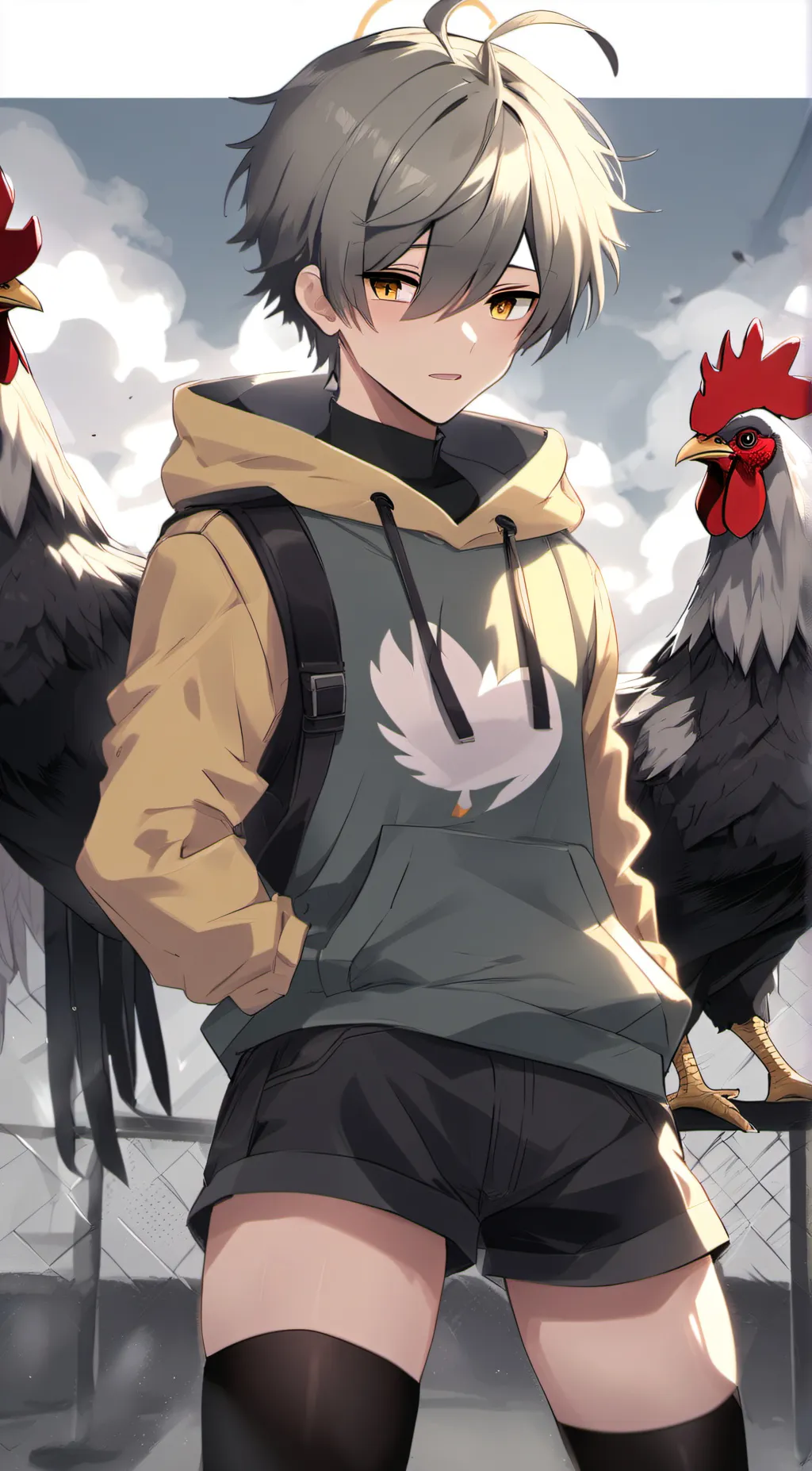 ai character: chicken parent background