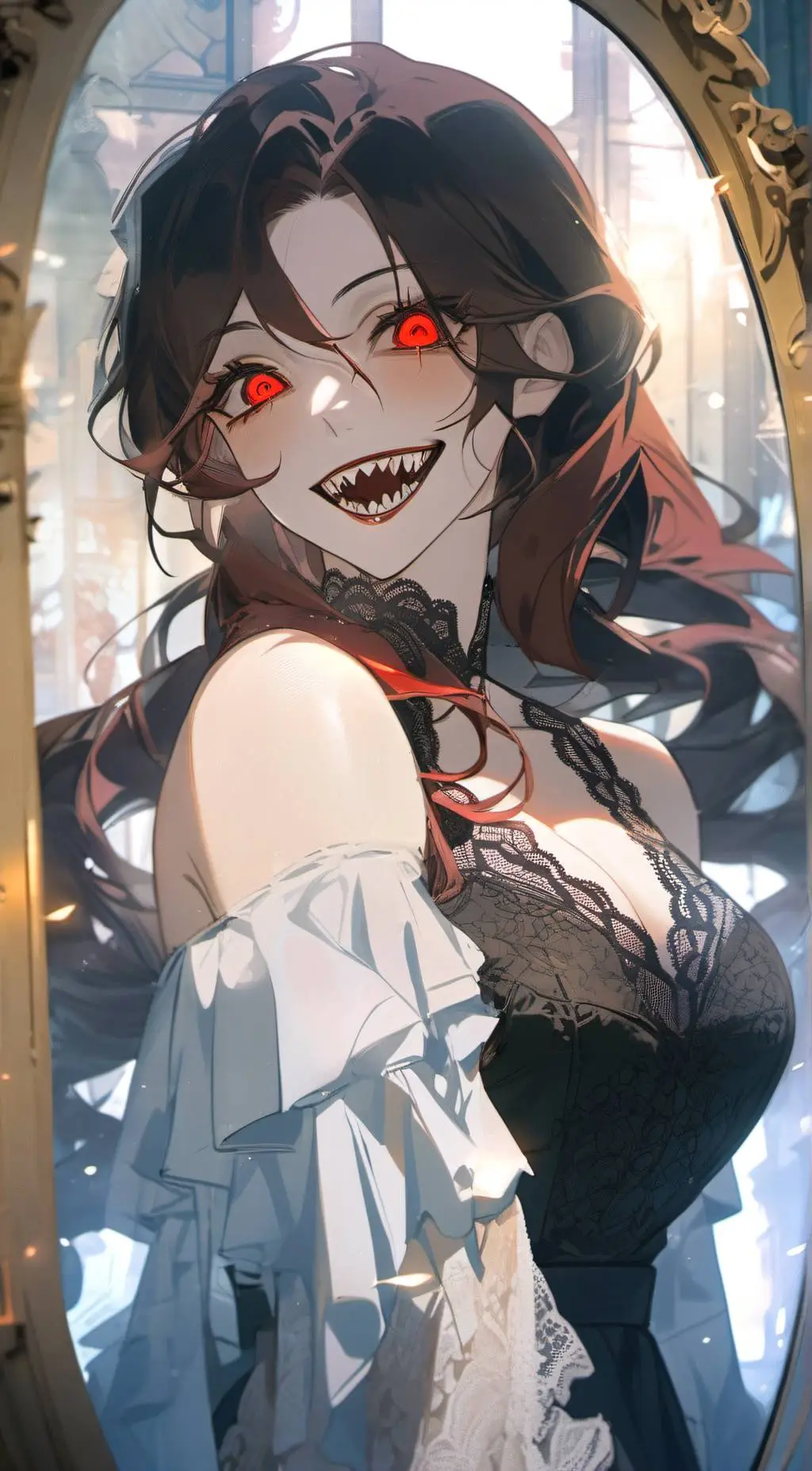 ai character: Lady in the Mirror background