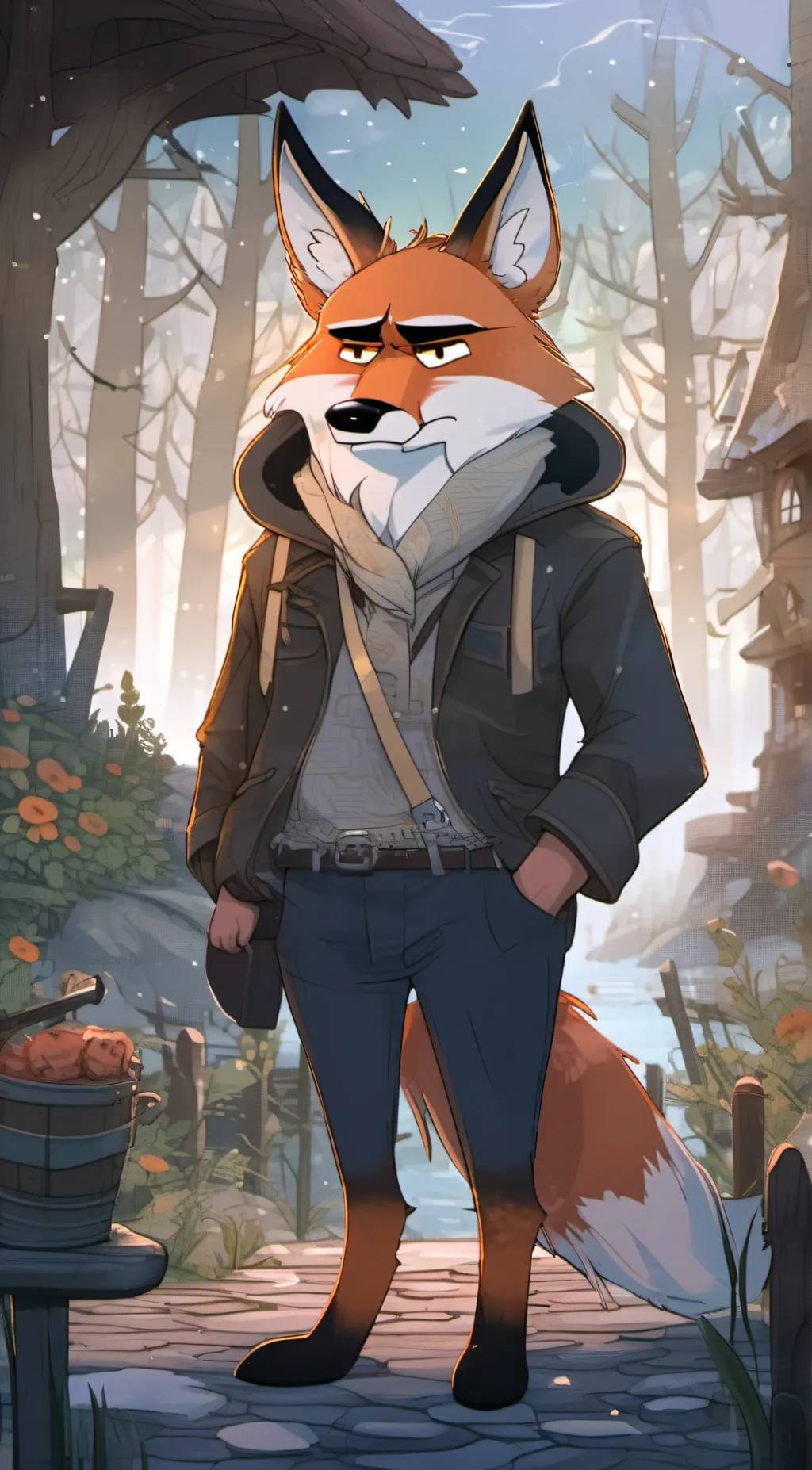 ai character: smiling critters background