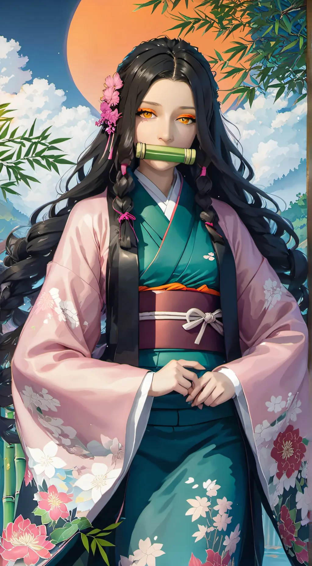 ai character: Nezuko kamado background