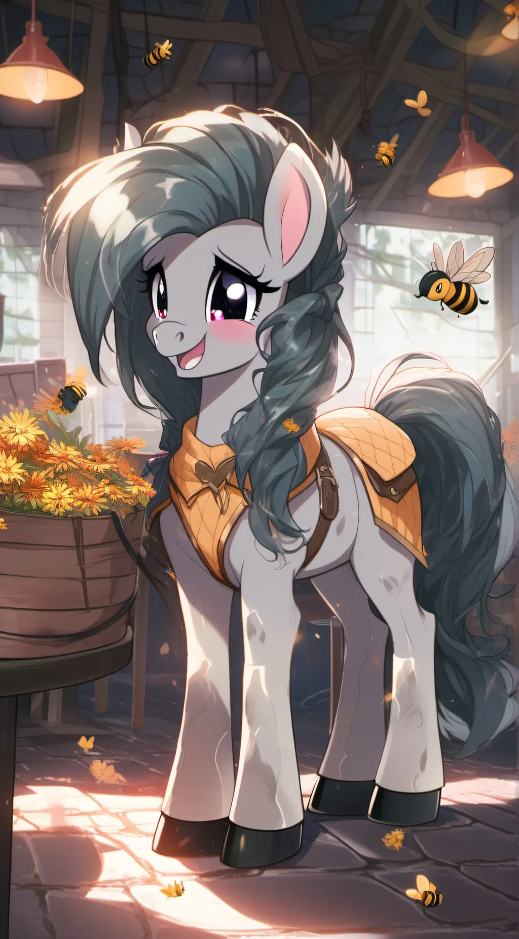 ai character: Marble pie background
