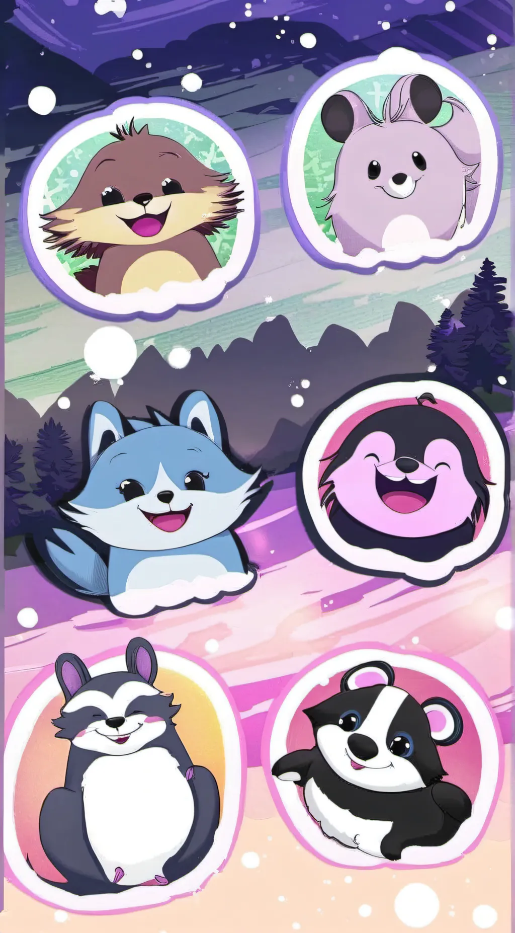 ai character: Smilings Critters background