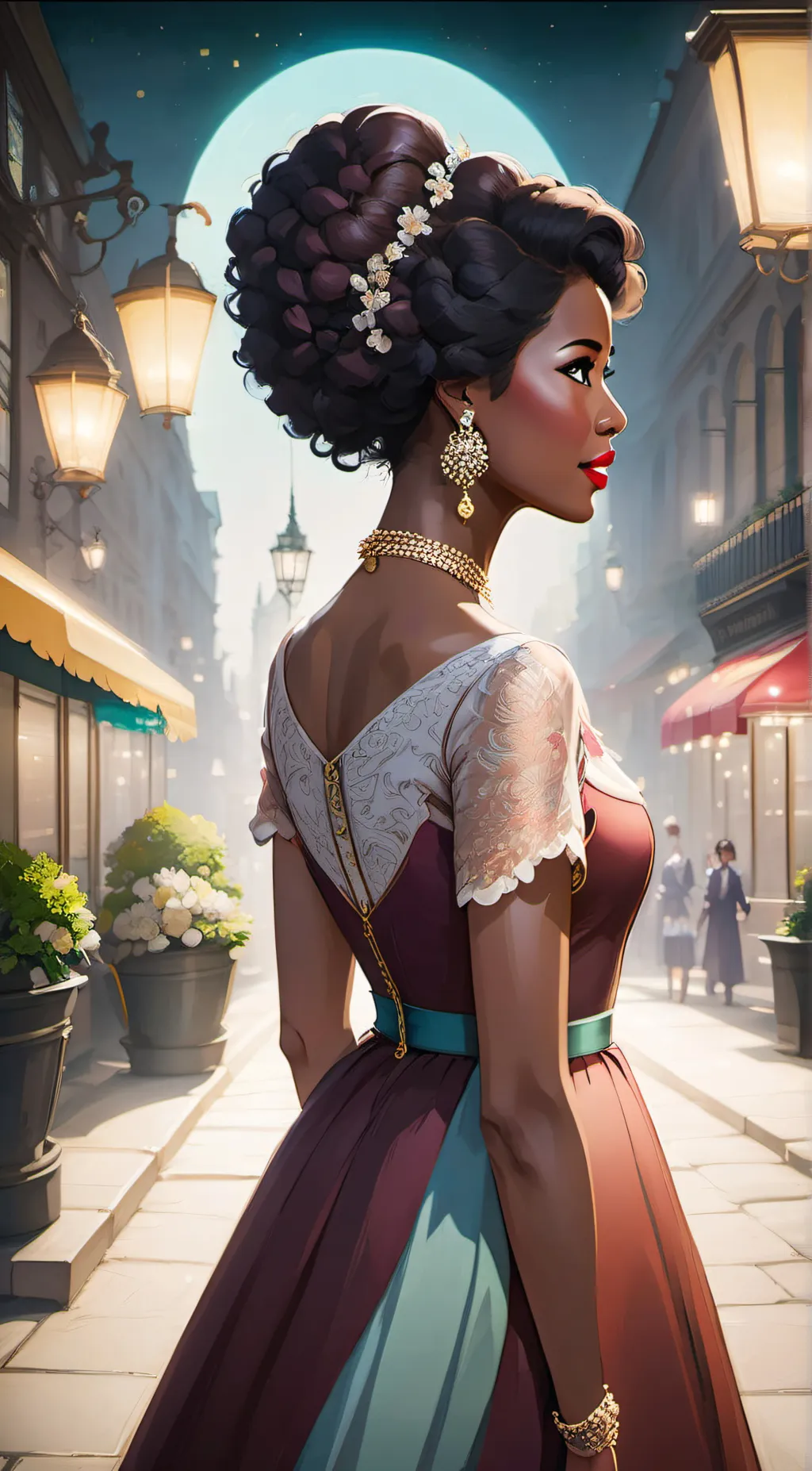 ai character: Violet background
