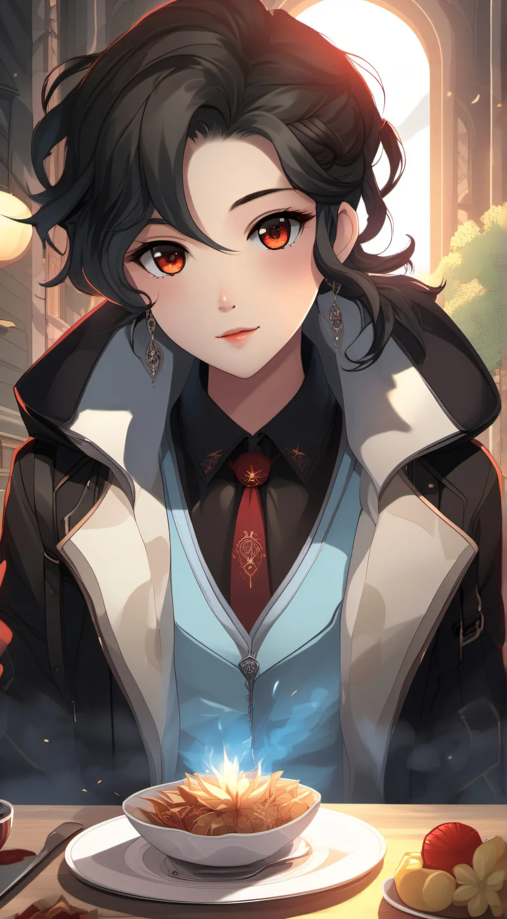 ai character: rose background