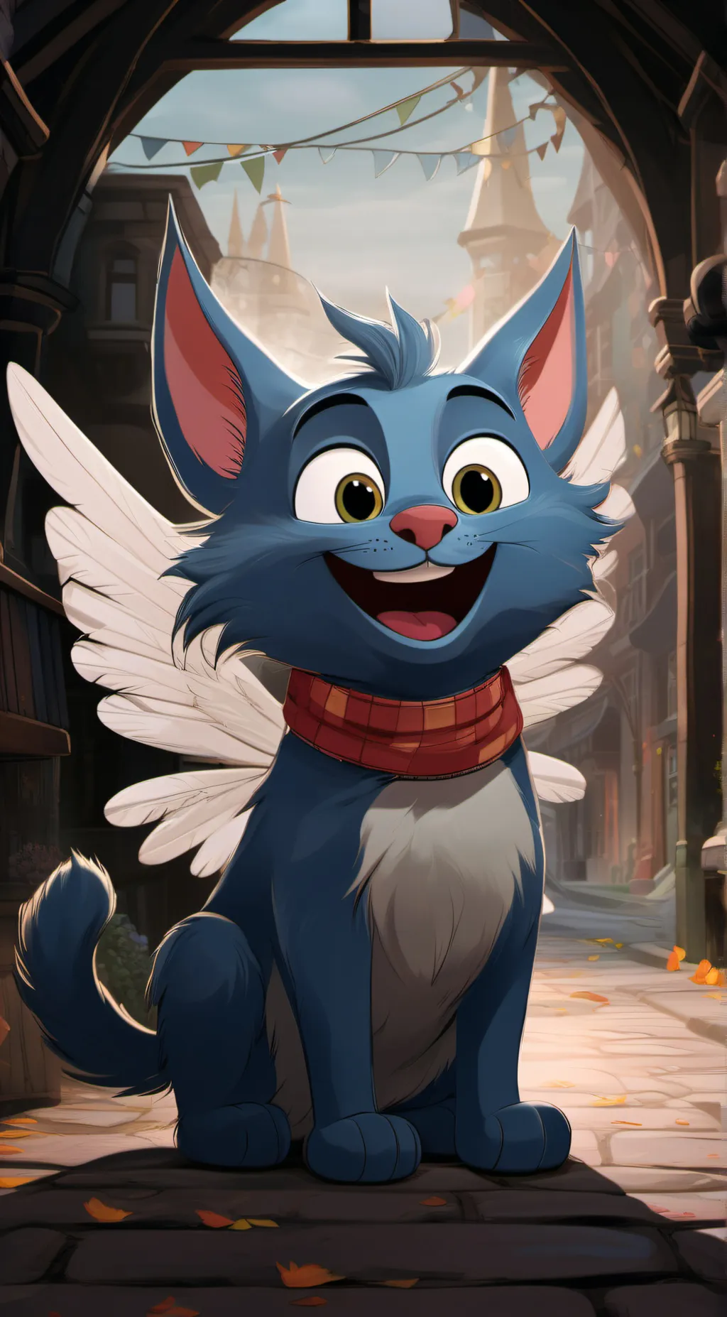 ai character: happy background