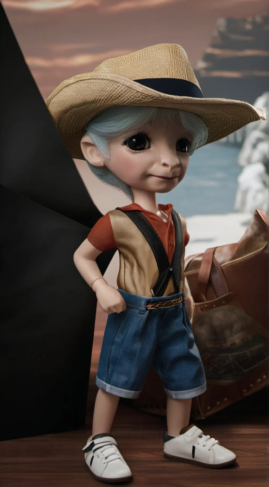 ai character: Smurf cat  background