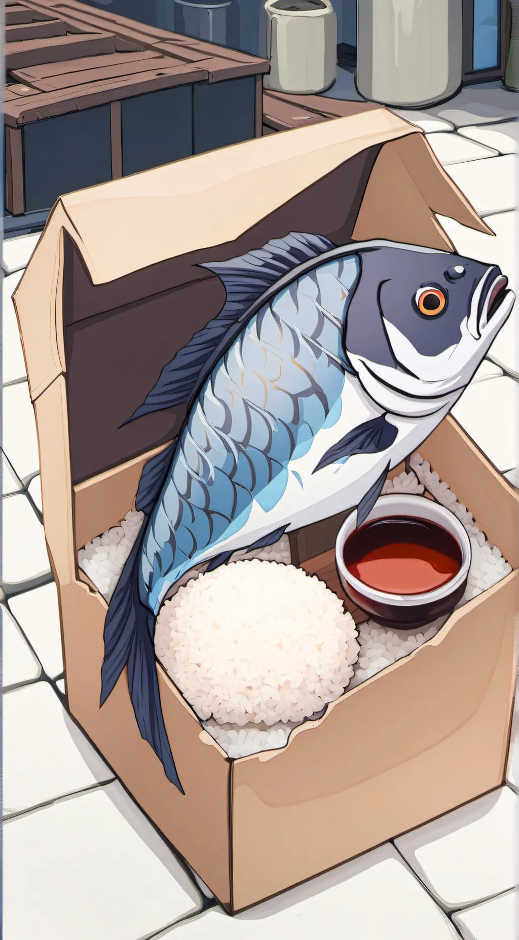 ai character: Fish background
