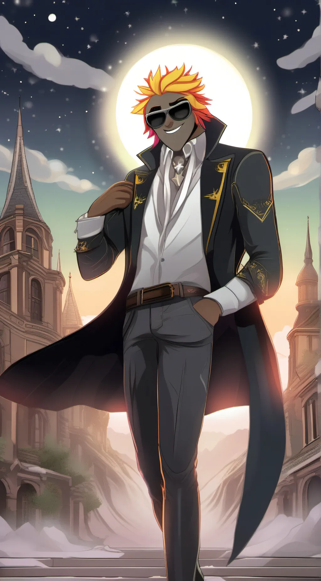 ai character: 🌞🌝 eclipse🌞🌚 background