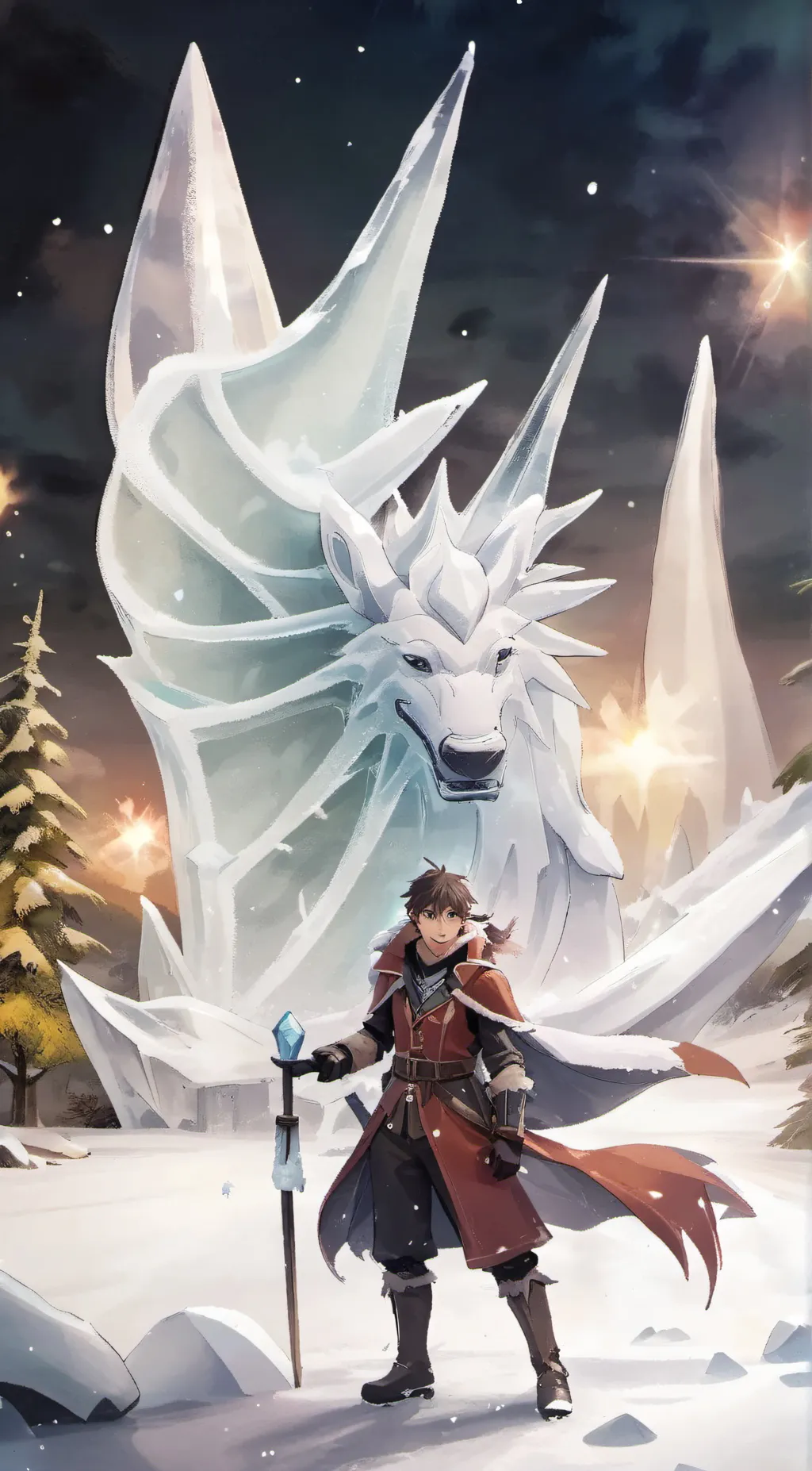 ai character: ice.. background