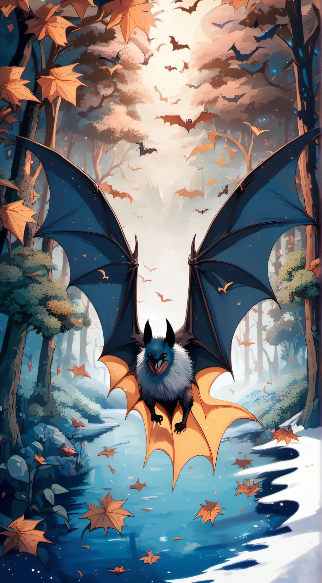 ai character: hypnotizing bat background