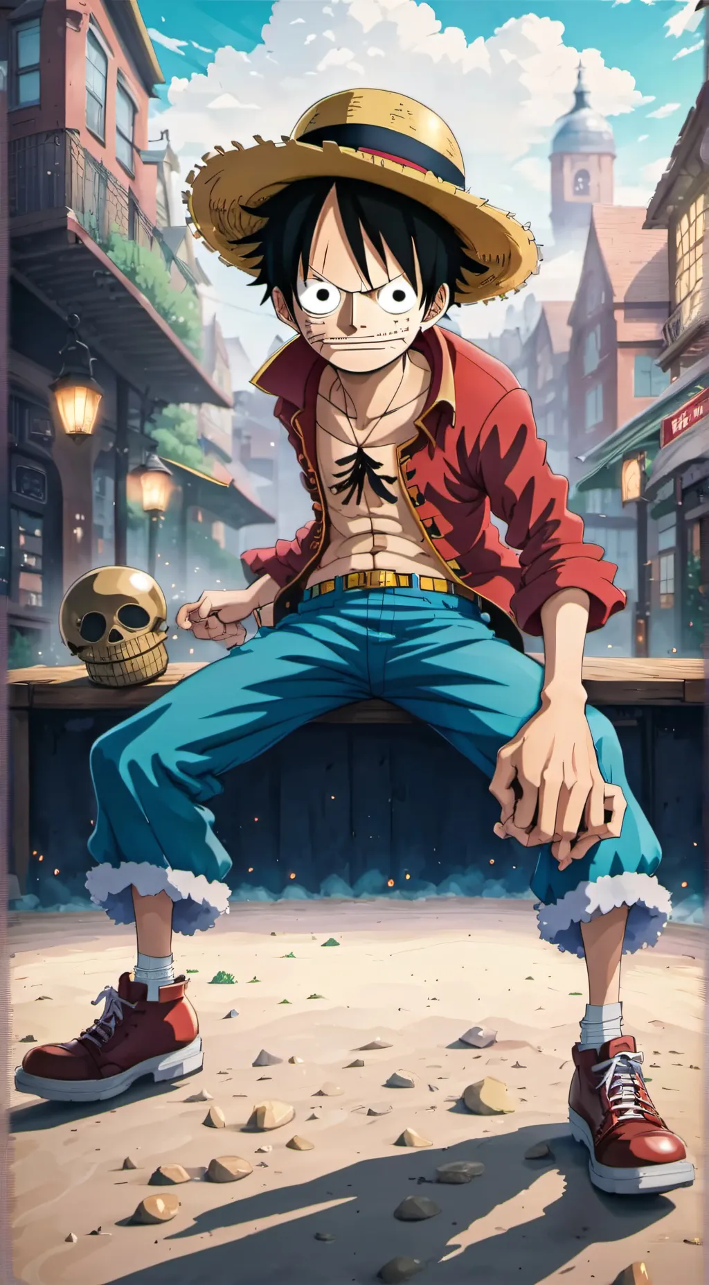 ai character: LUFFY background