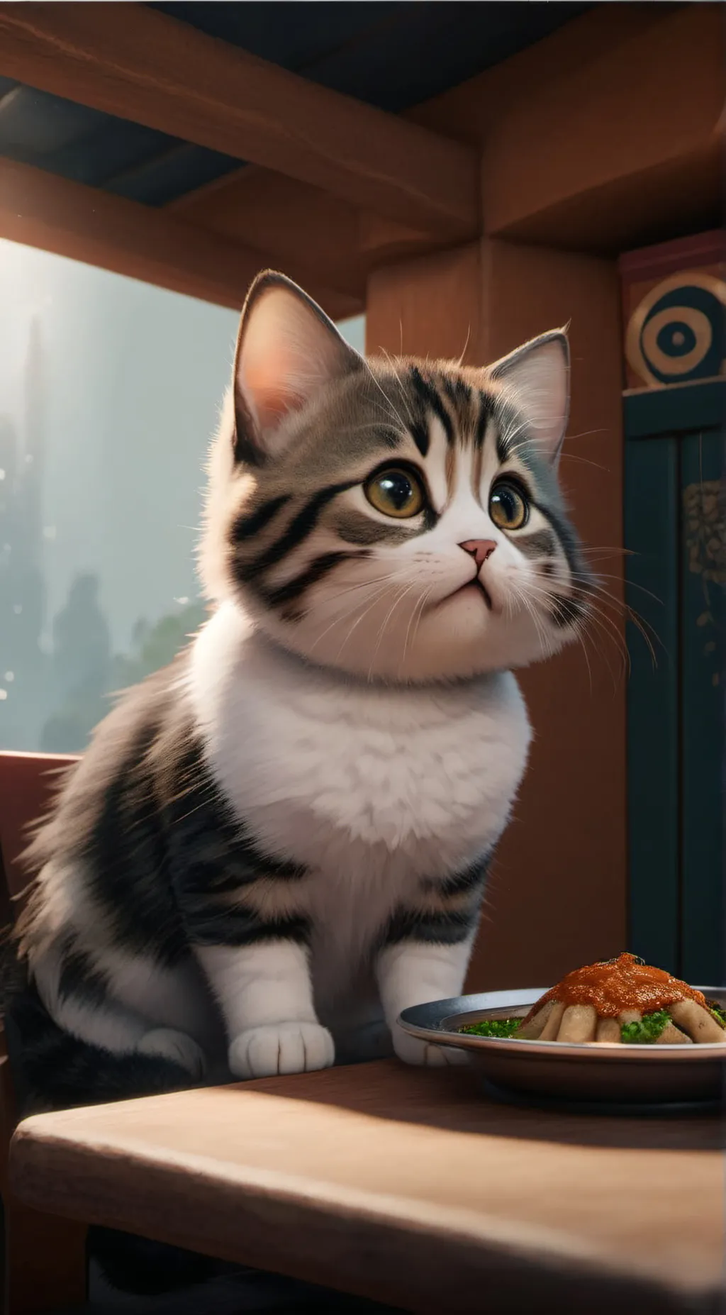ai character: Hungry Kitten background