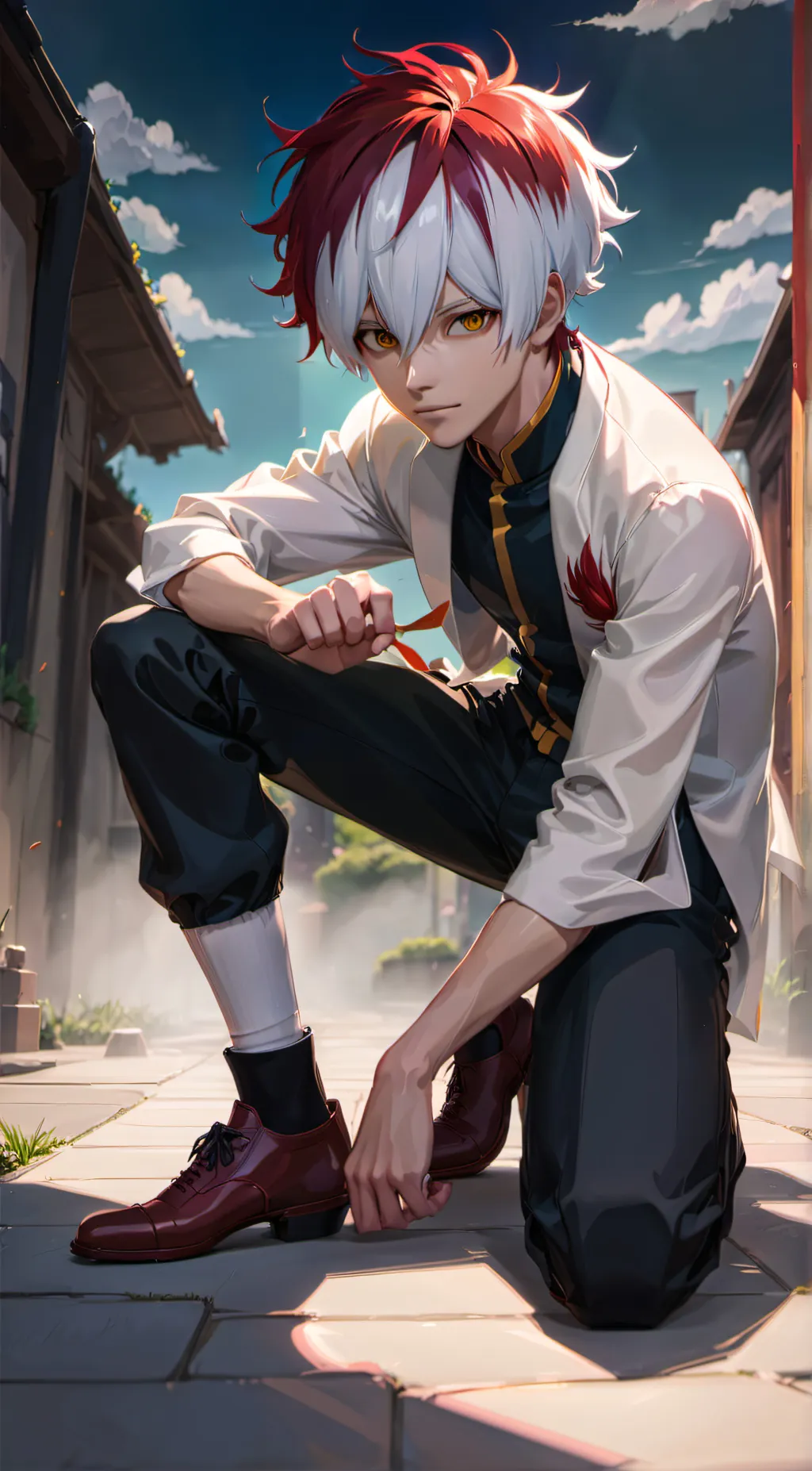 ai character: Shoto todoroki  background
