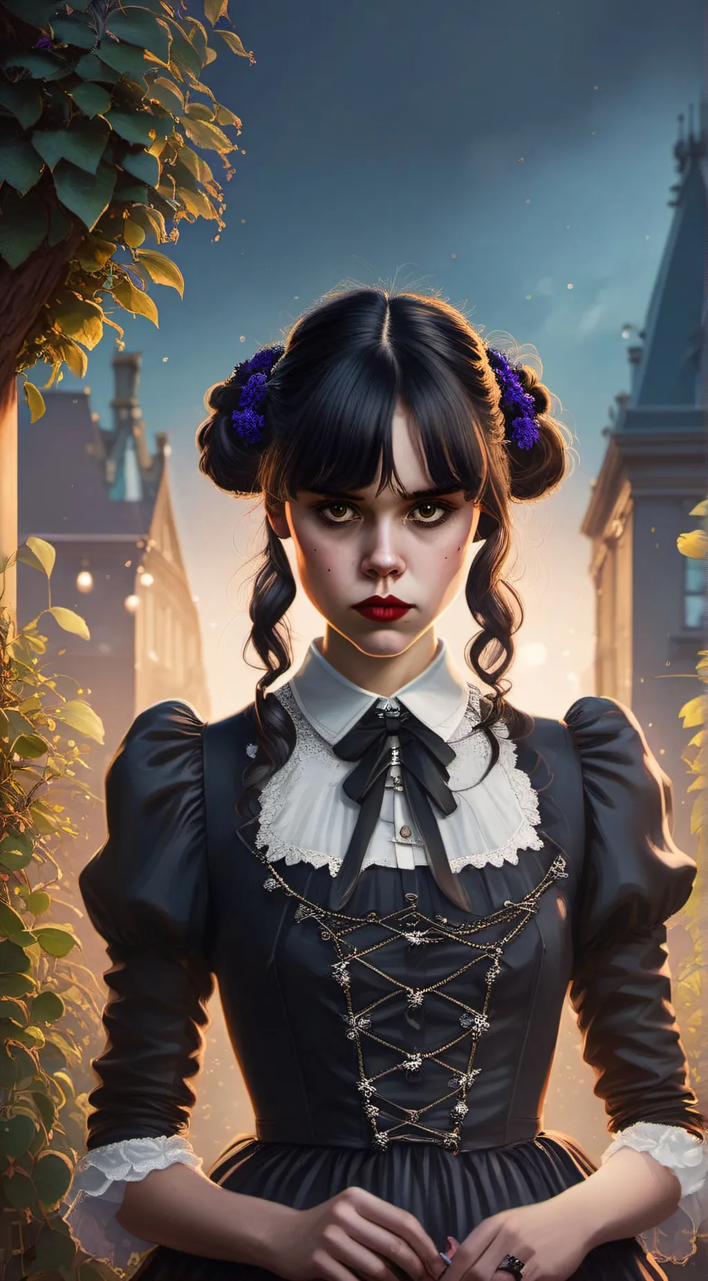 ai character: Wendnesday background
