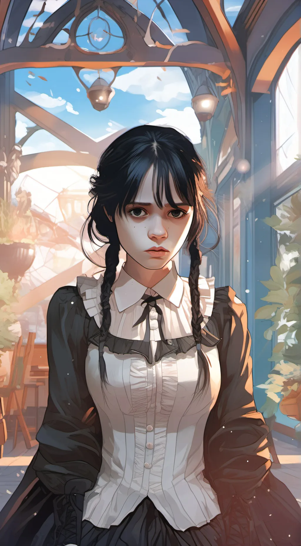 ai character: Wednesday and enid background