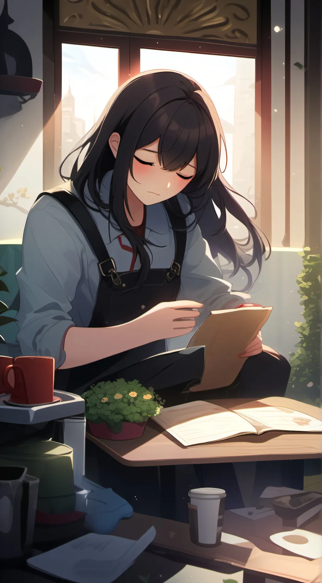 ai character: Eva  background