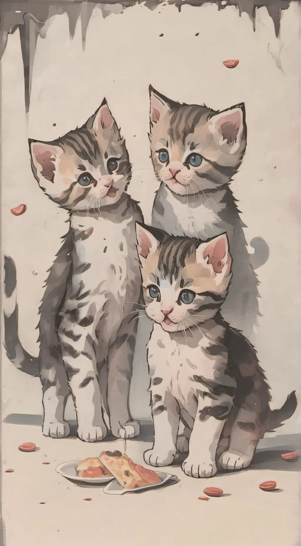 ai character: kittens hungry background