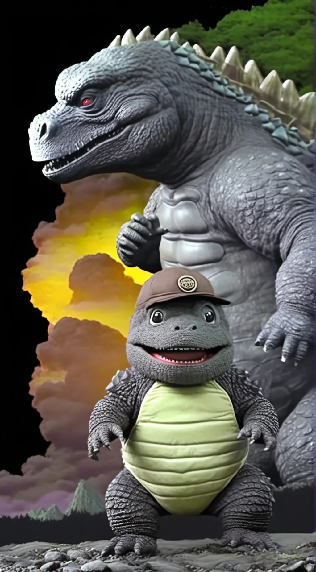 ai character: minilla  background
