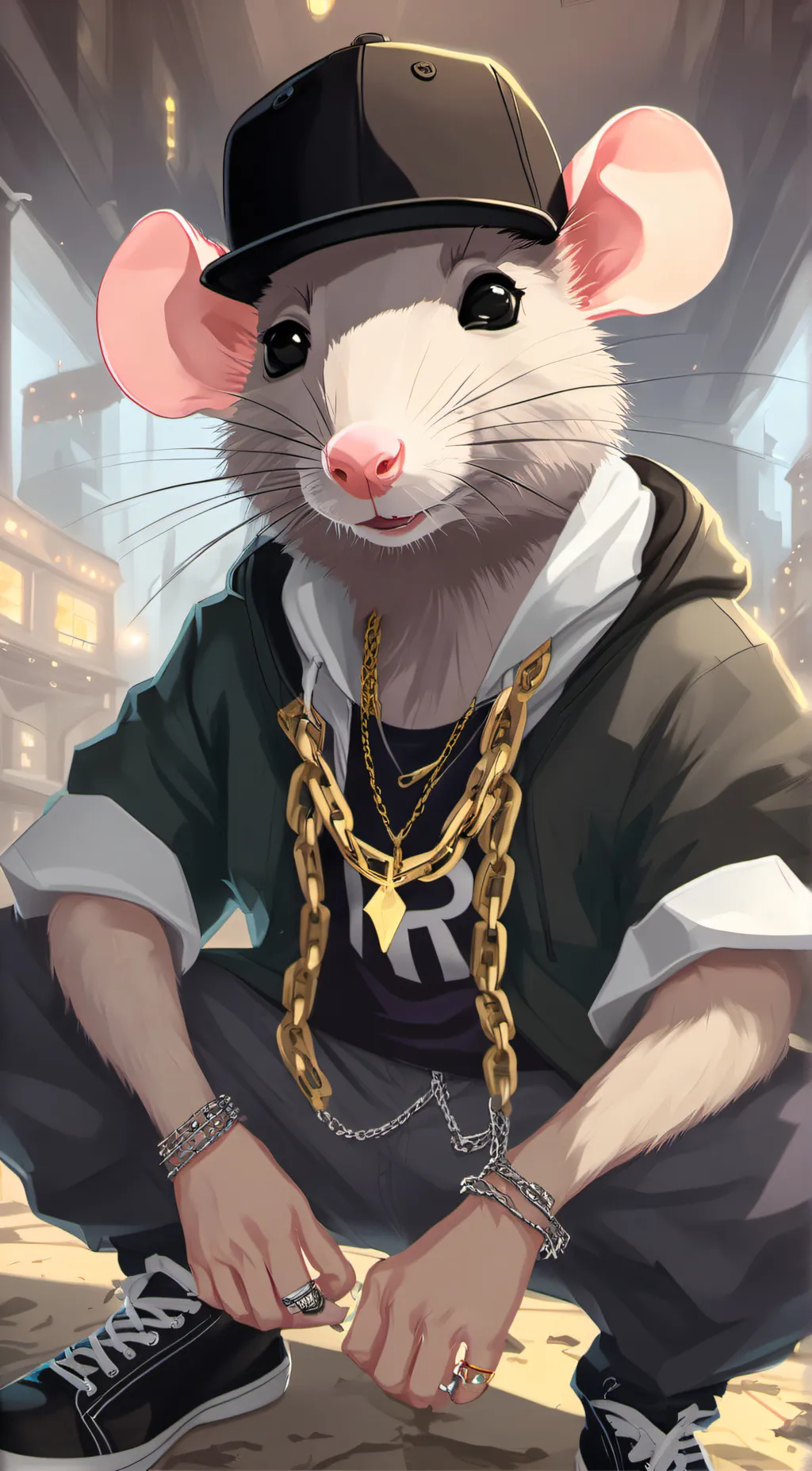 ai character: Big cheese  background