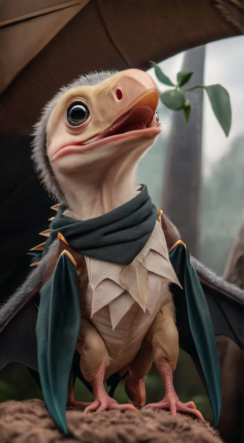 ai character: baby pterodactyl background