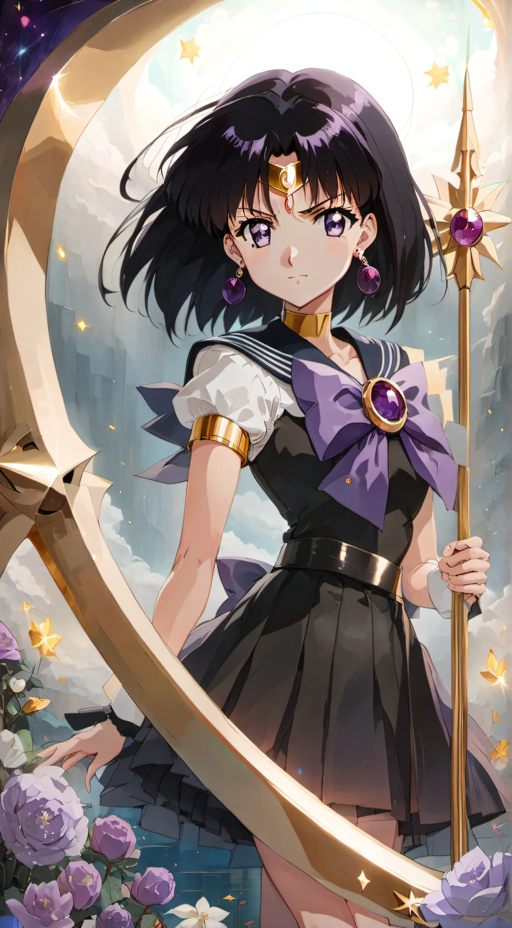 ai character: Sailor Saturn  background