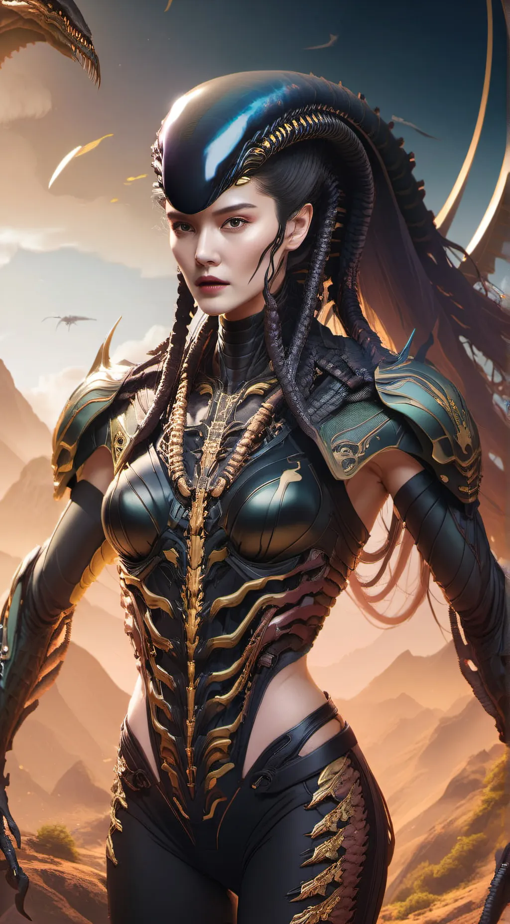 ai character: Alien queen  background