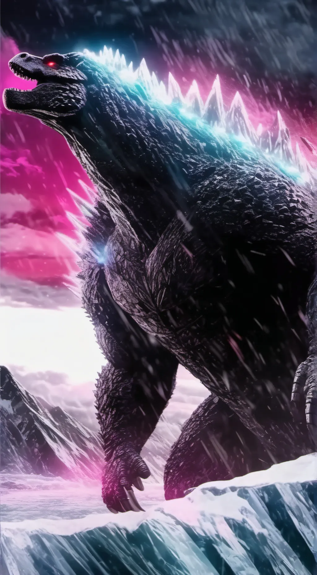 ai character: Godzilla x kong  background