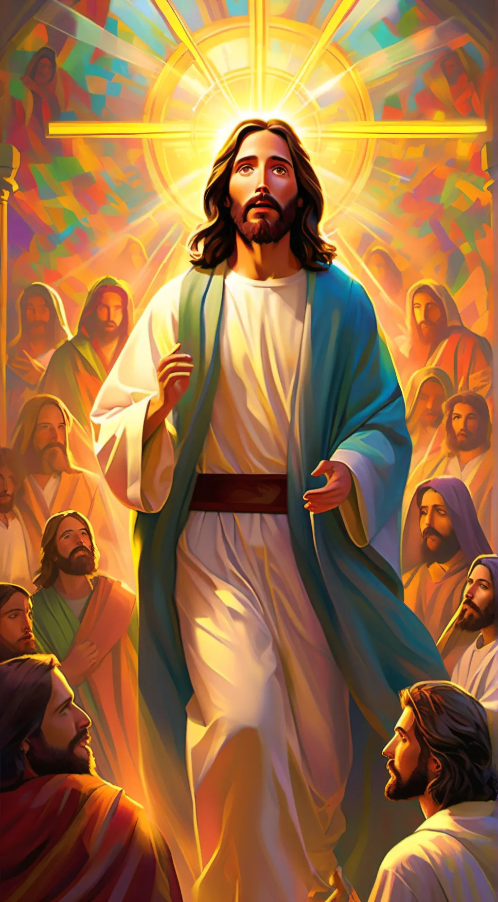ai character: Jesus background