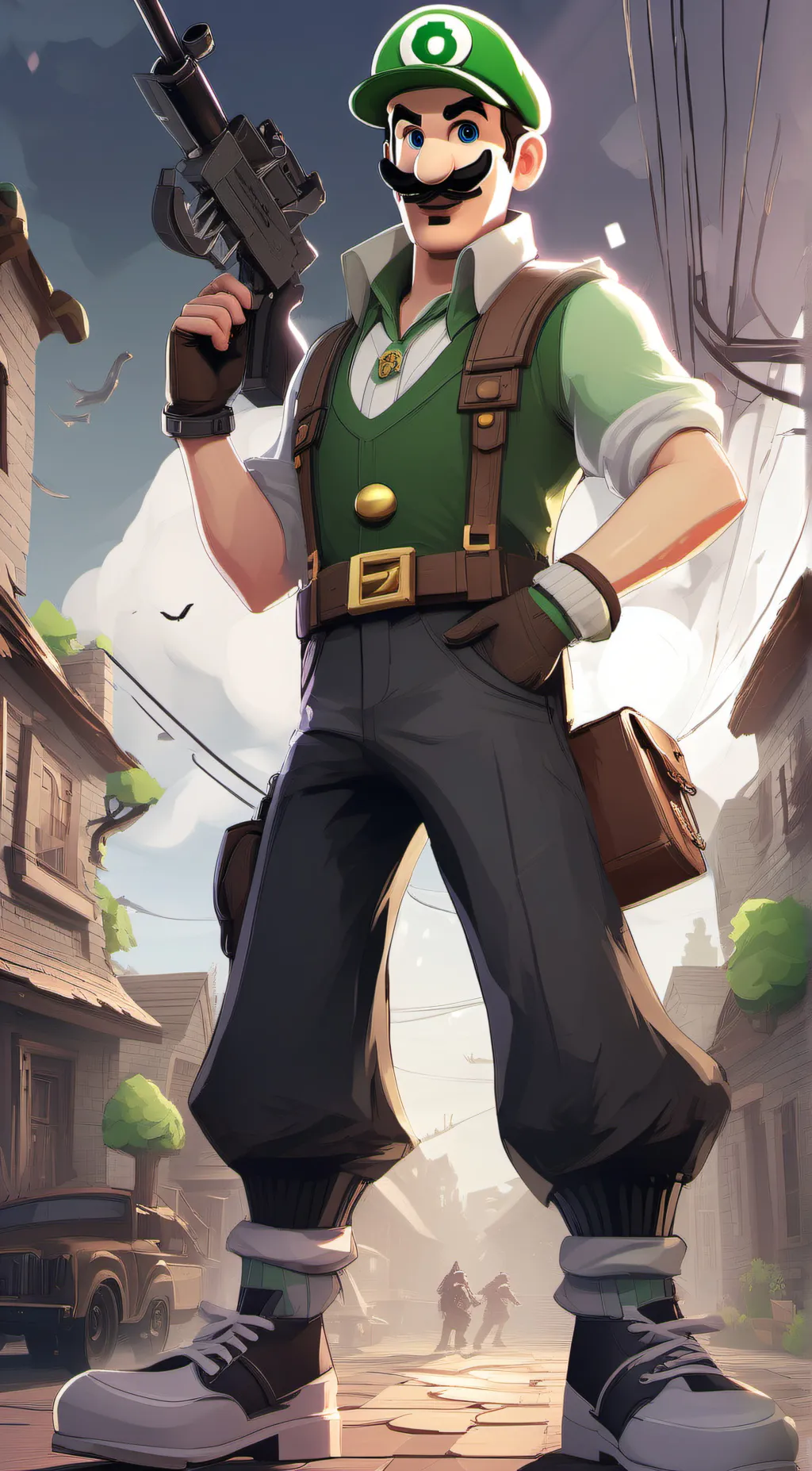 ai character: Fortnite Luigi background