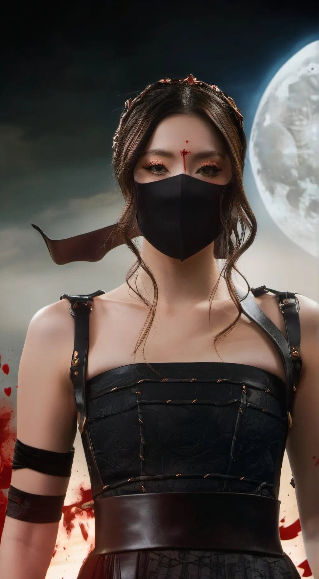 ai character: The moon goddess  background