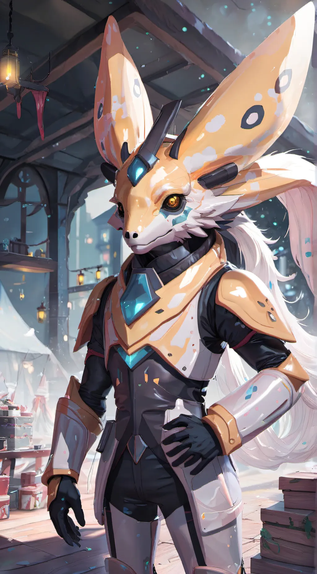 ai character: yellow protogen background