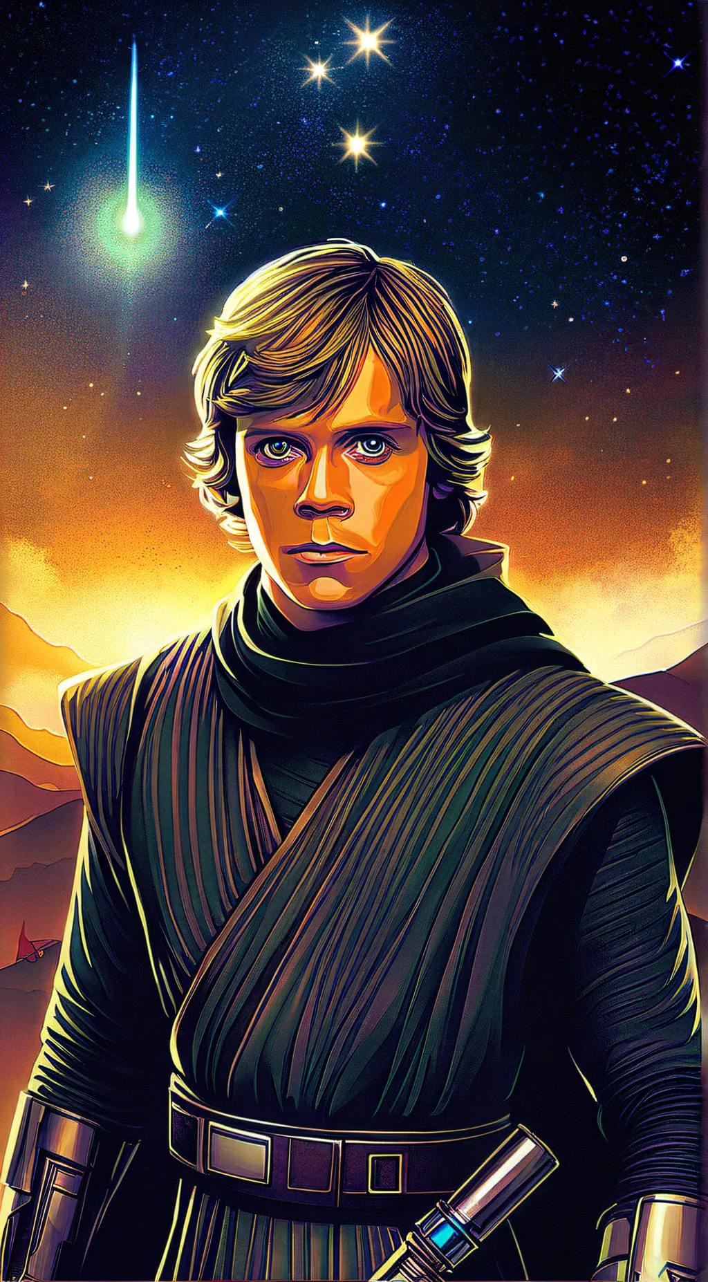 ai character: Luke Skywalker  background