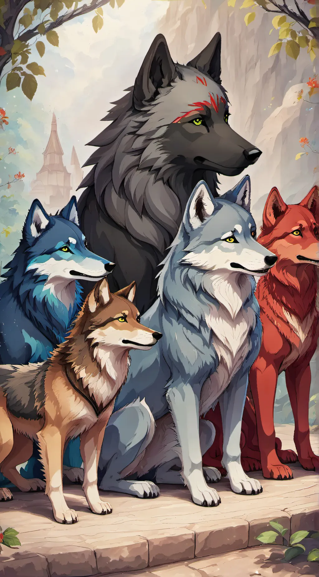 Talkie AI - Chat with 5 wolfs in a zoo
