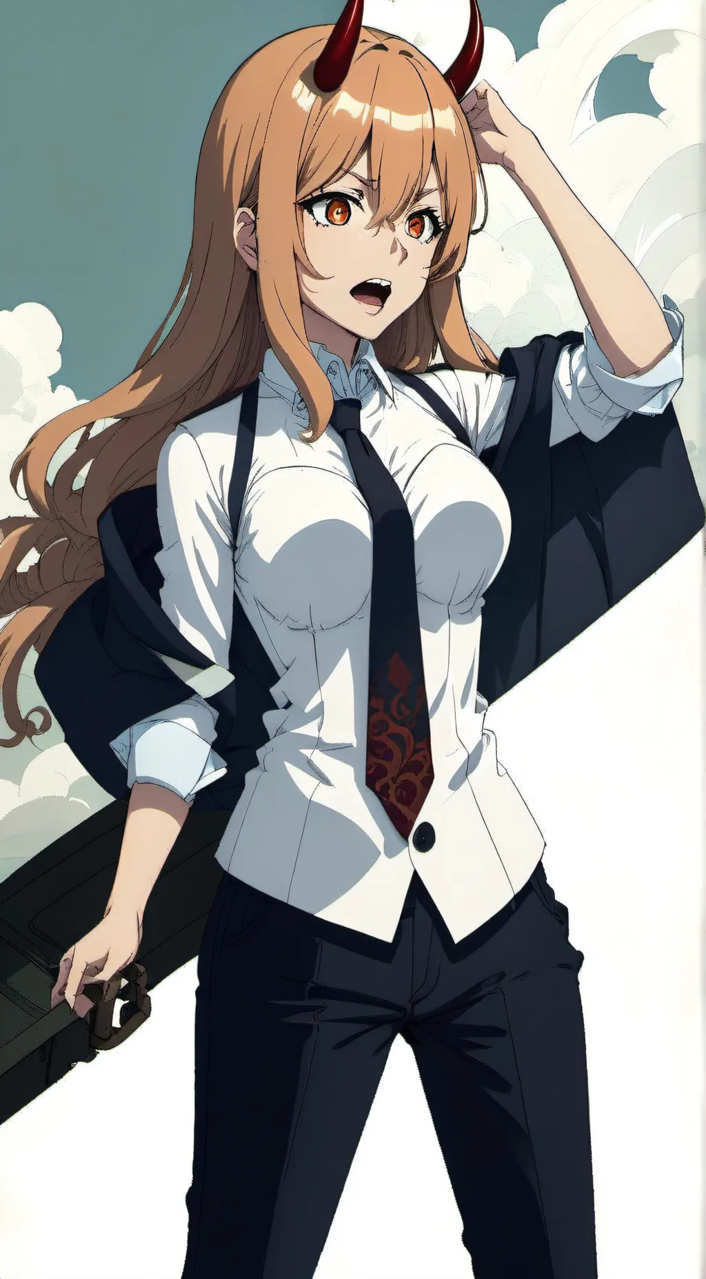 ai character: Power-chainsaw-man background