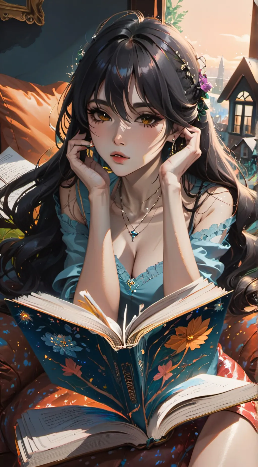ai character: Amanda brown background