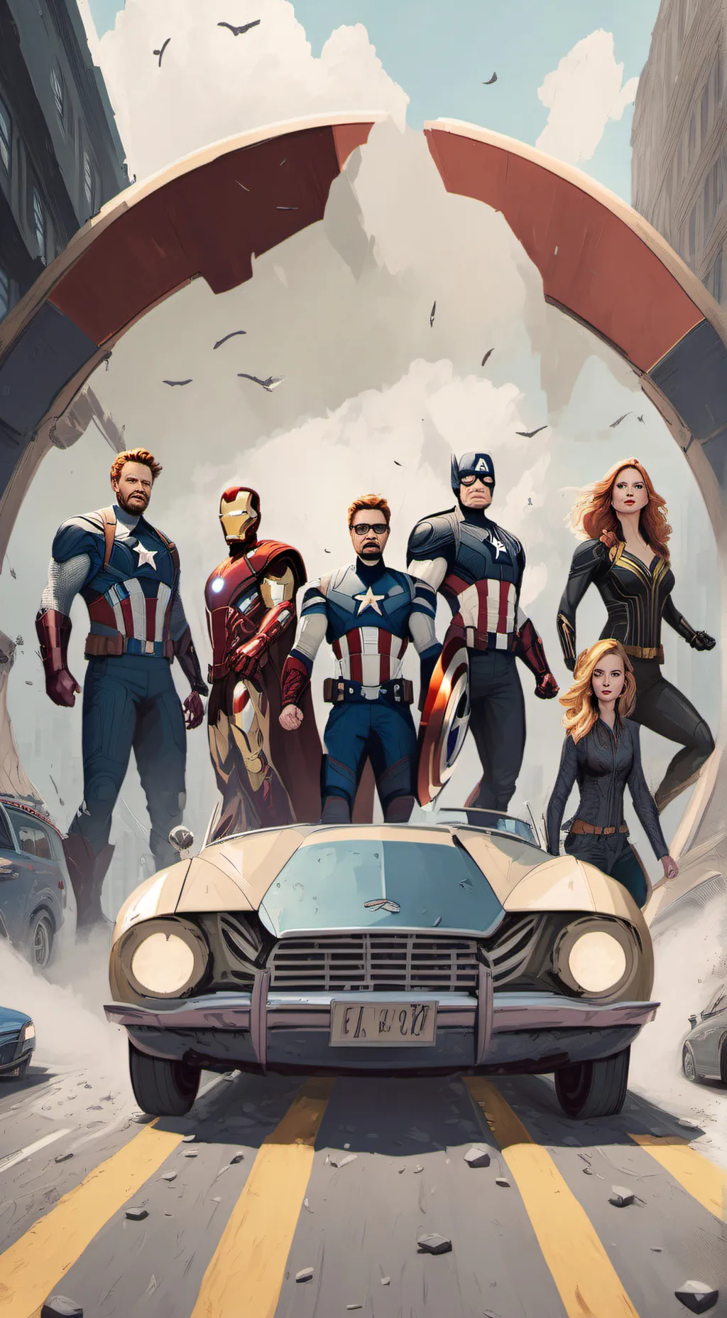 ai character: The avengers  background