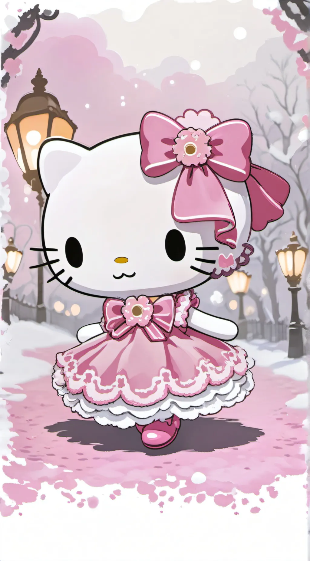 ai character: Hello Kitty background