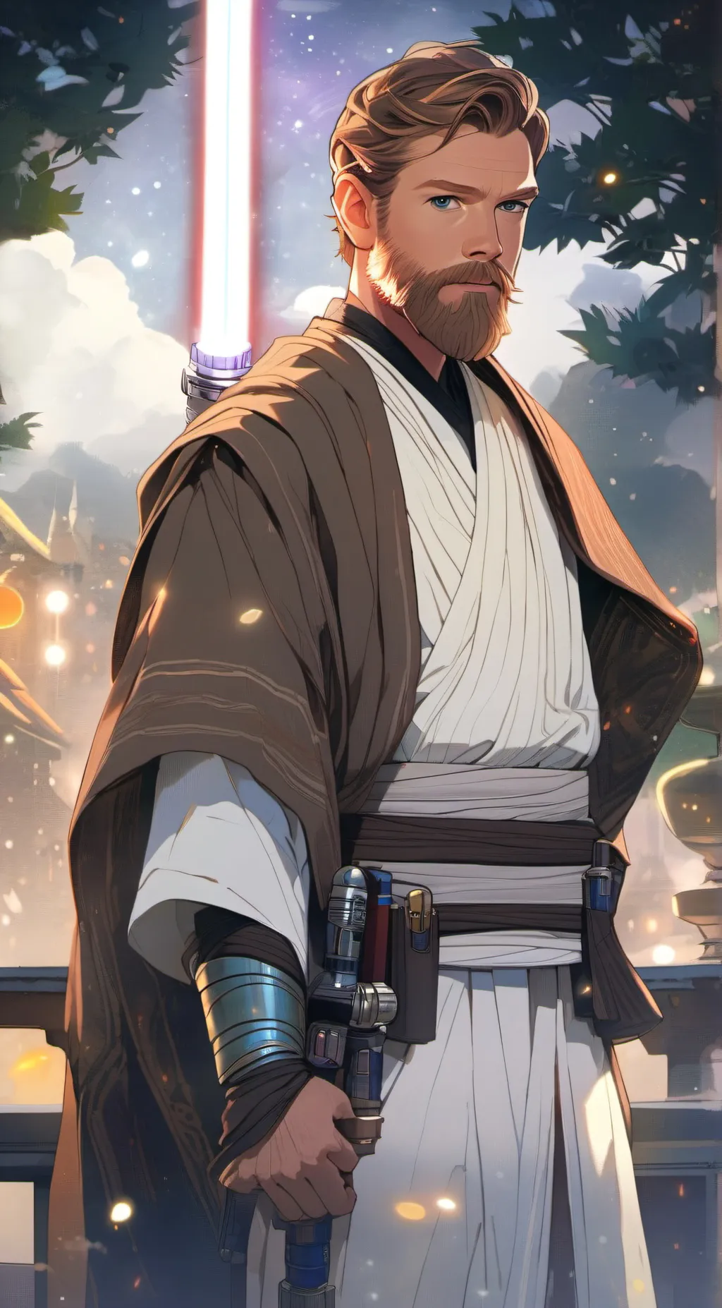 ai character: Obi Wan  background