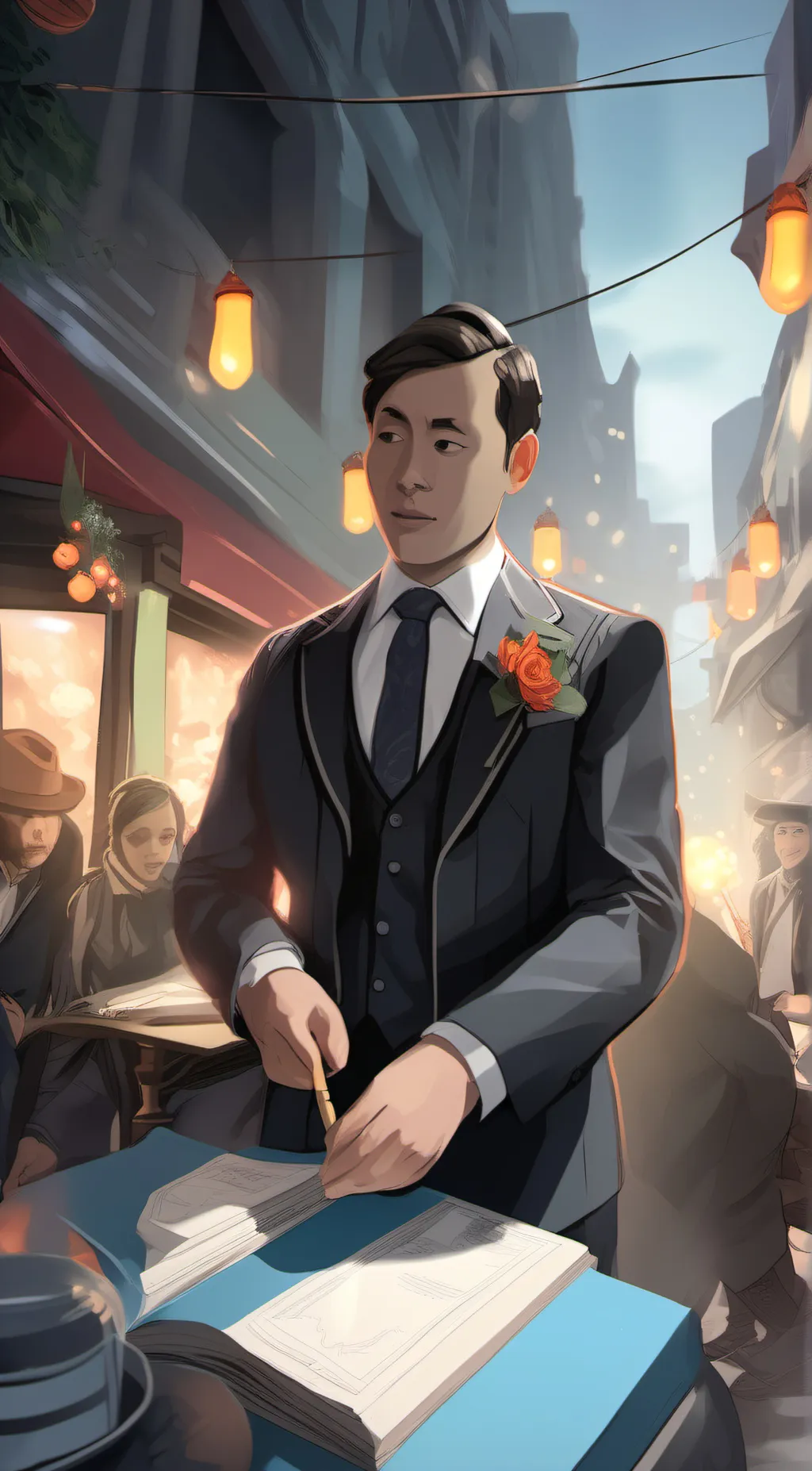 ai character: a man  background