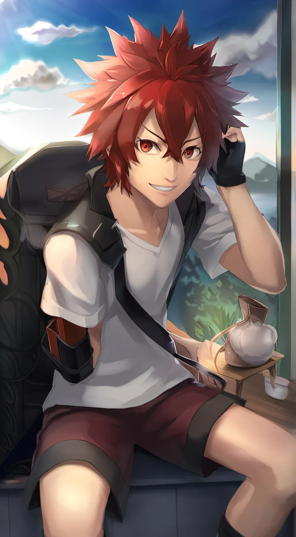 ai character: Kirishima  background