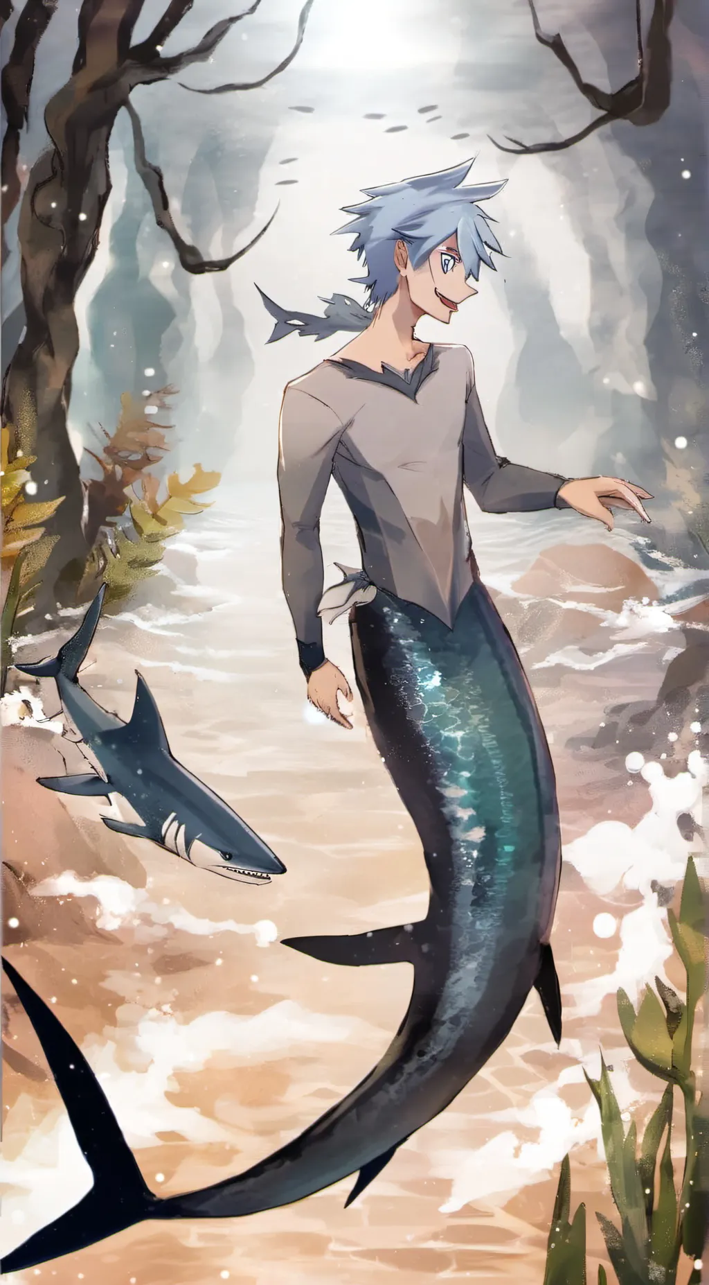 ai character: Wave background
