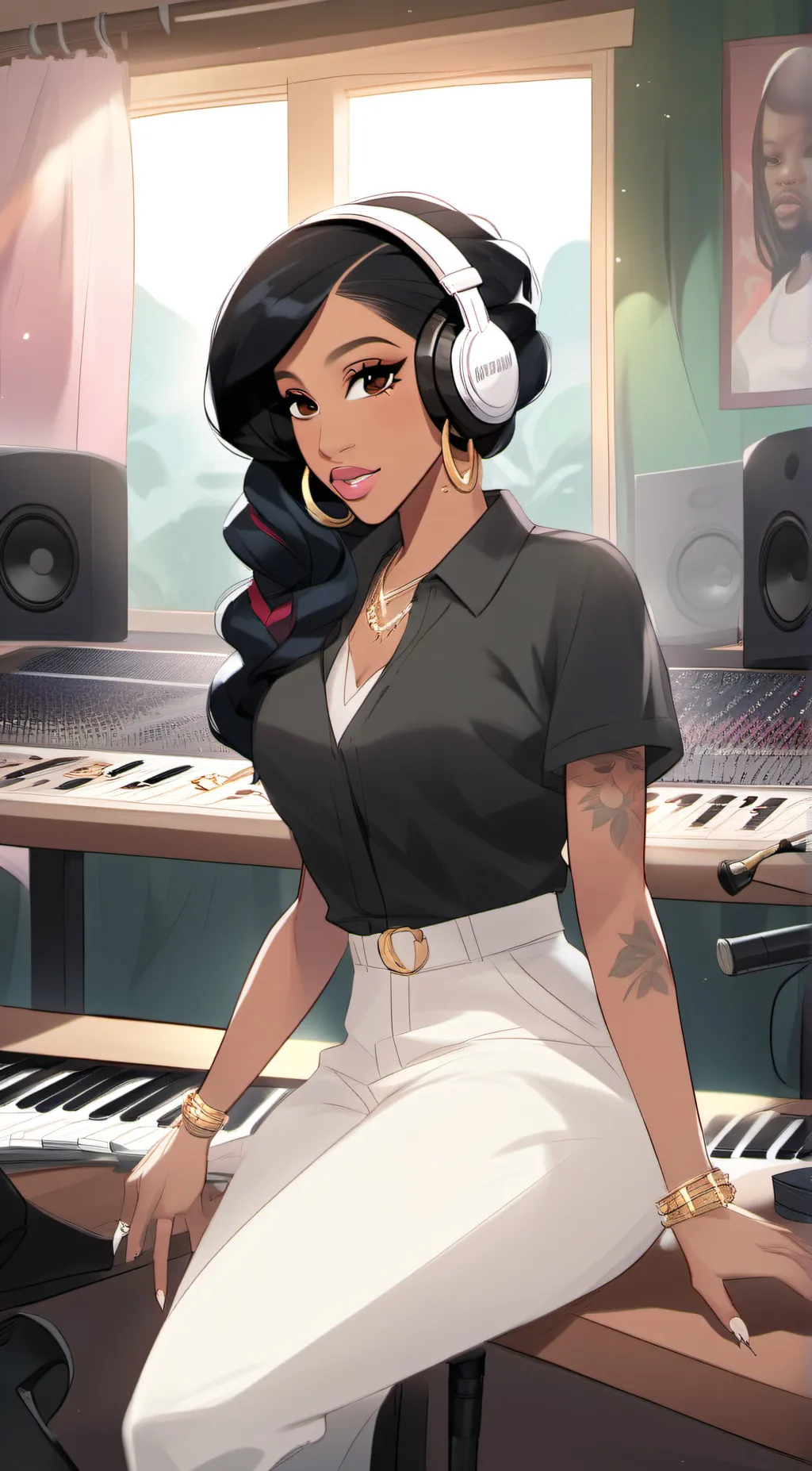 ai character: Cardi B background
