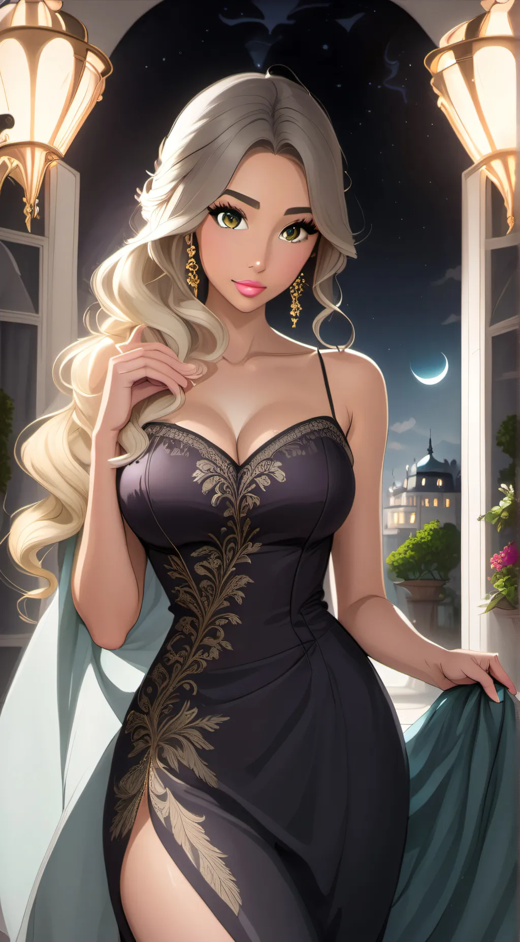 ai character: Angela  background