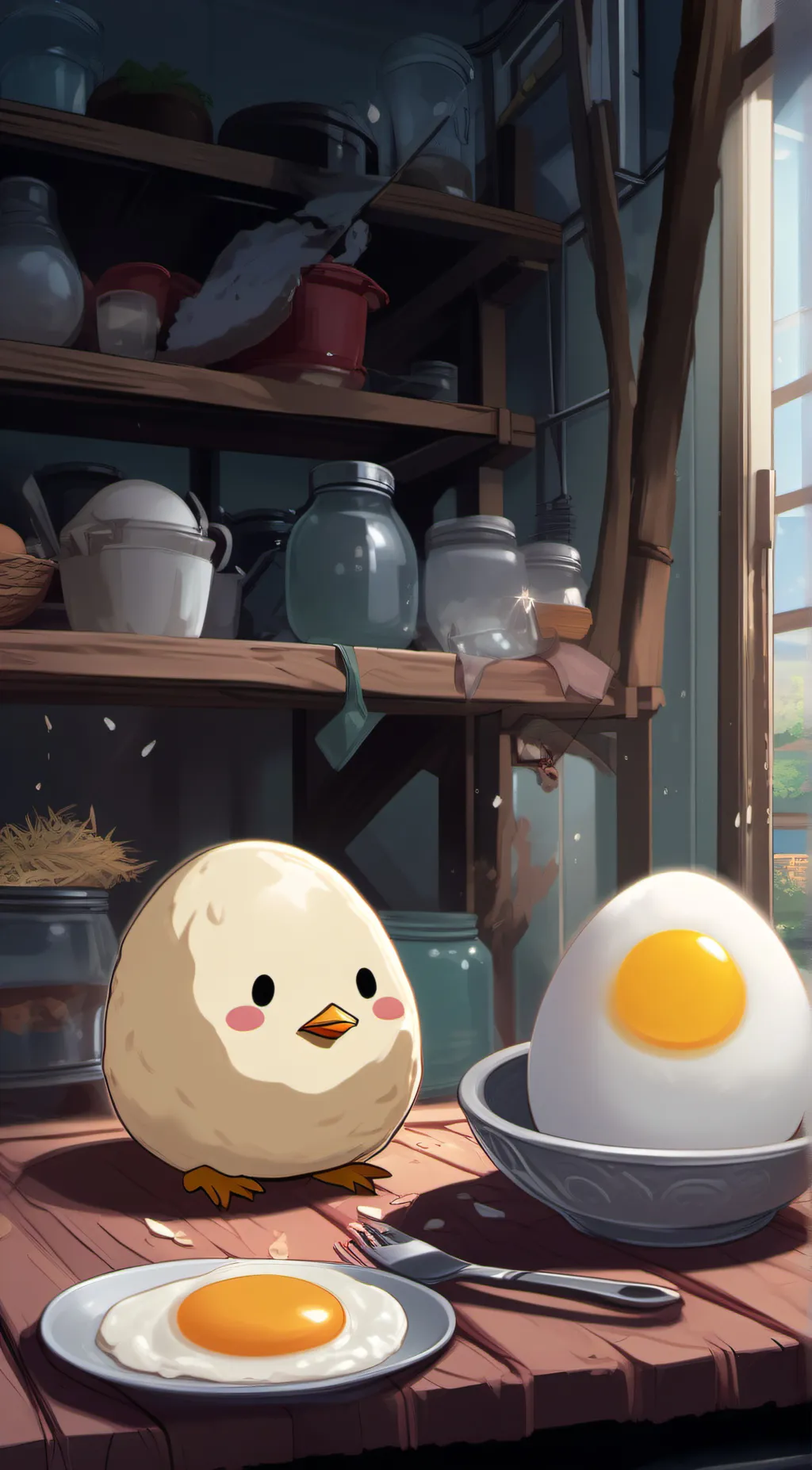 ai character: gudetama background