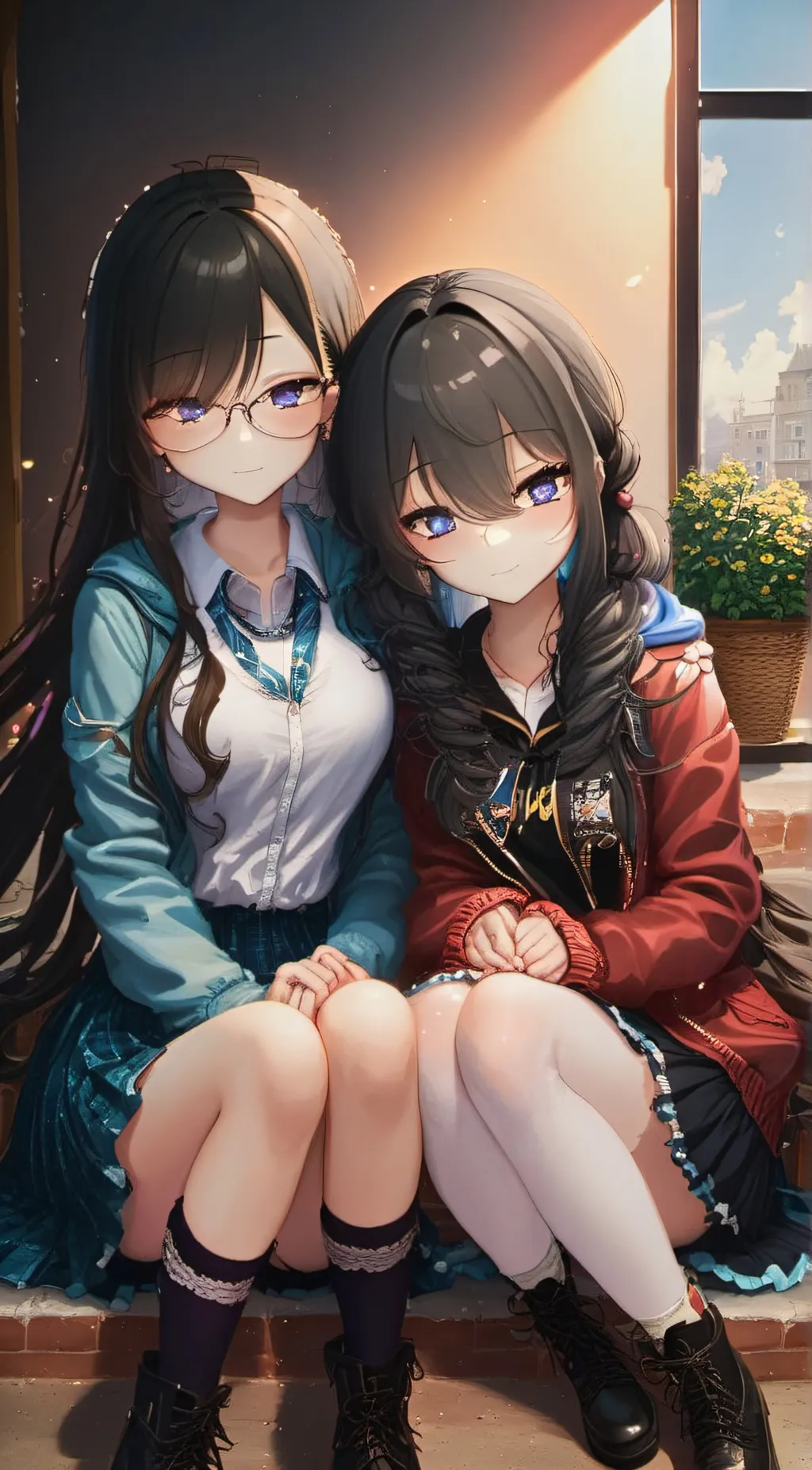 ai character: Hailey & Amelia ❤ background
