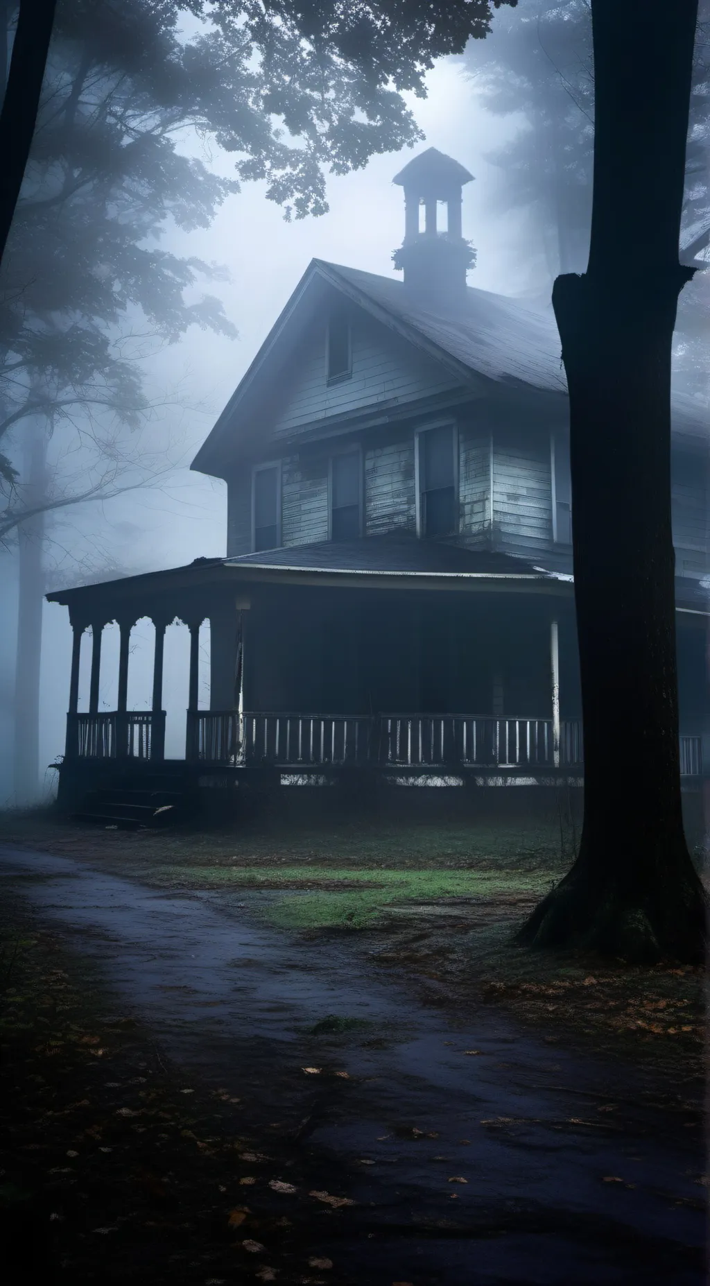 ai character: slenderman mansion background