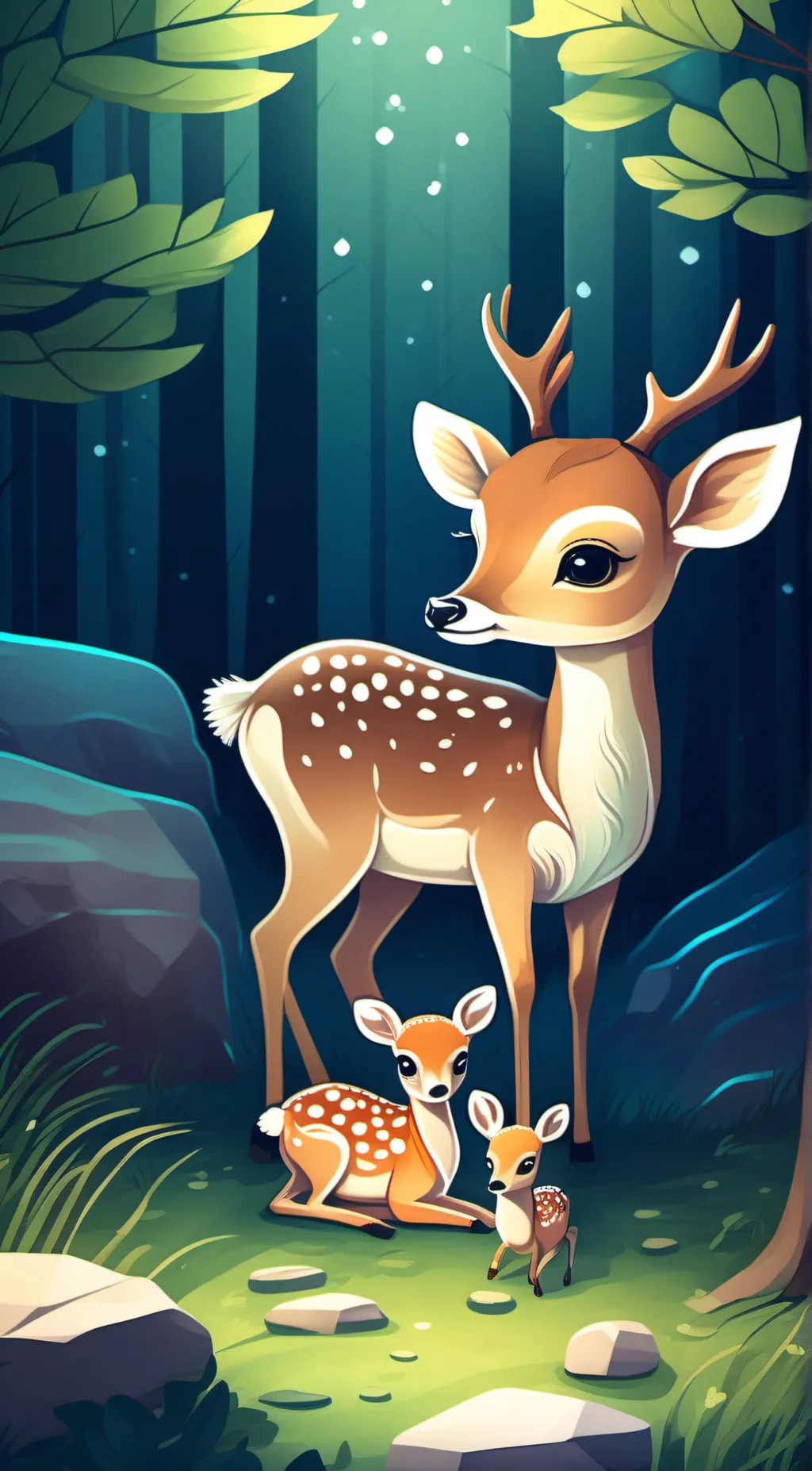 ai character: Momma deer  background