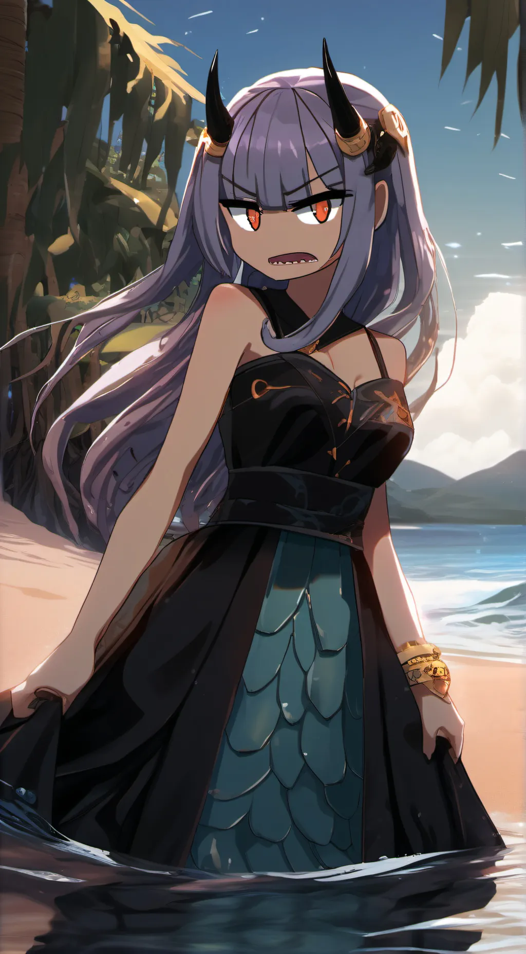 ai character: Siren of the sea background