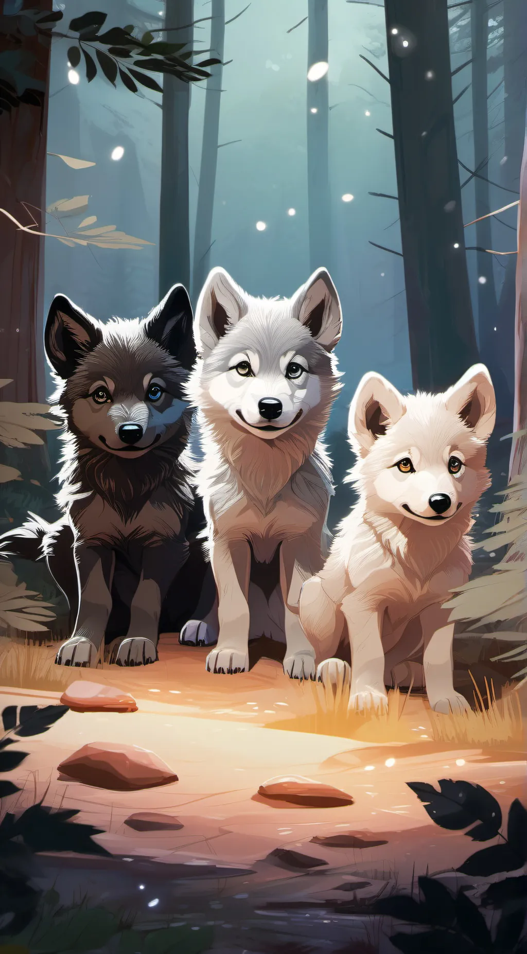ai character: Three Lost Pups background
