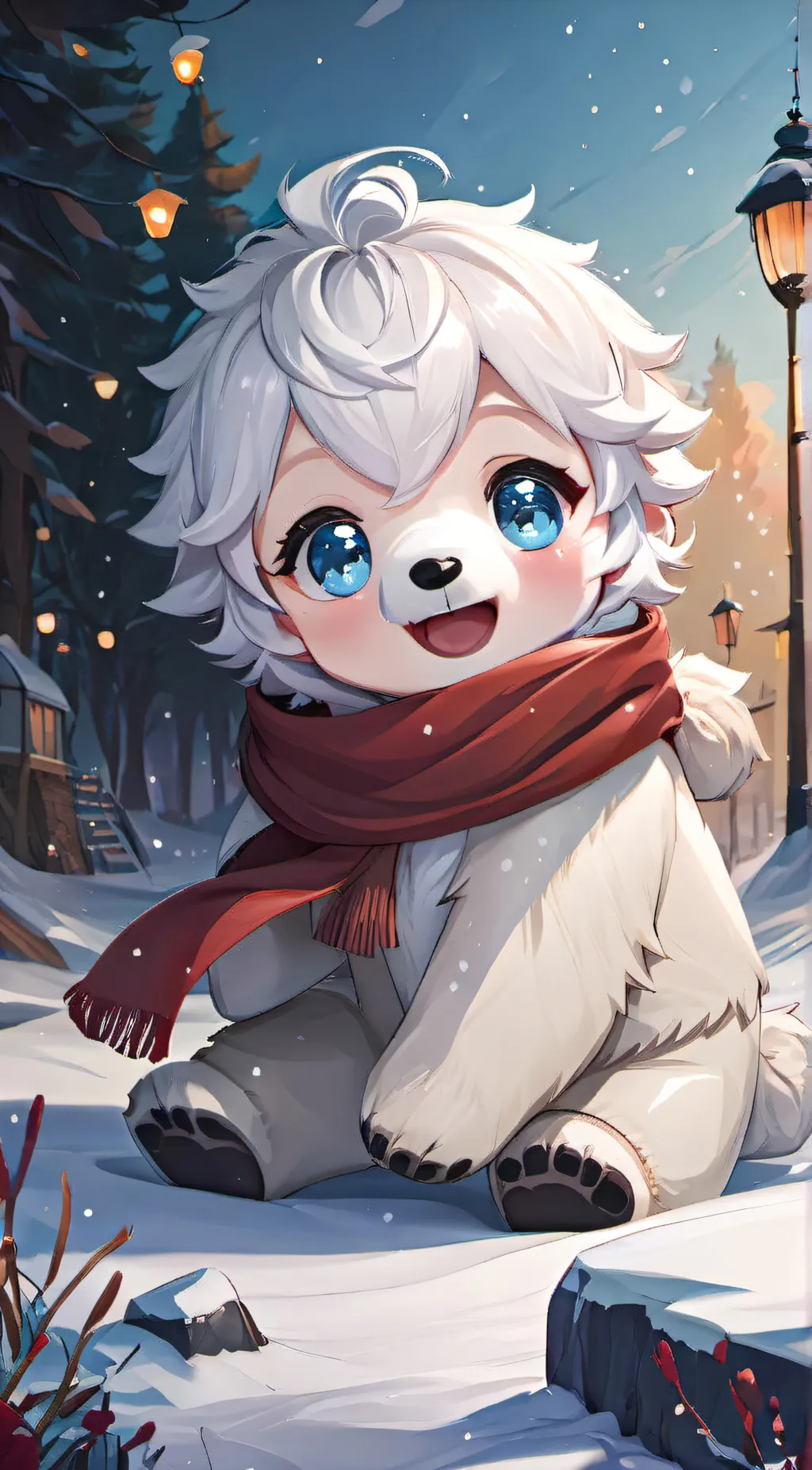 ai character: Mybo the PolarBear background